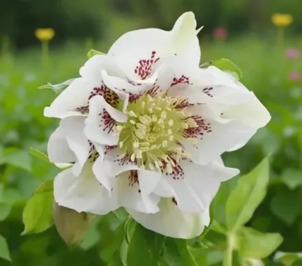 Чемерник Дабл Еллен Вайт Споттед / Helleborus x hybridus Double Ellen White Spotted