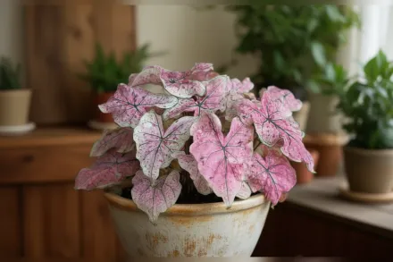 Каладіум Пінк Клауд / Caladium Pink Cloud