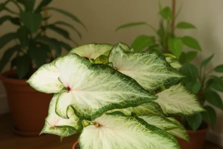 Каладіум Вайт Стар / Caladium Heart to Heart White Star
