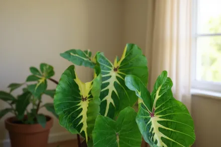 Колоказія Вайт Лава / Colocasia esculenta White Lava