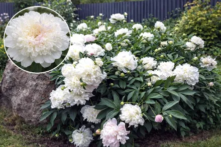 Півонія Дюшес де Немур / Paeonia lactiflora Duchesse de Nemours