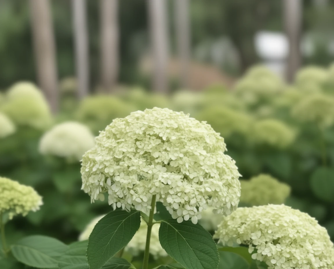 Деревовидна гортензія Лайм Рікі / Hydrangea arborescens Lime Rickey