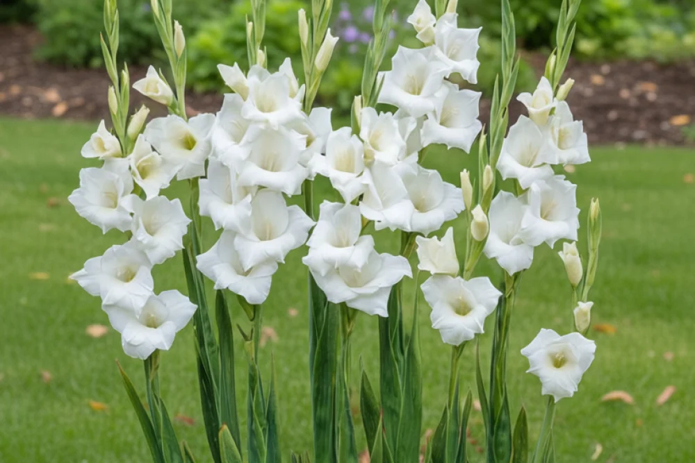 Гладіолус Вайт Просперіті / Gladiolus White Prosperity