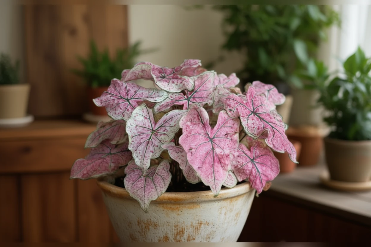 Каладіум Пінк Клауд / Caladium Pink Cloud