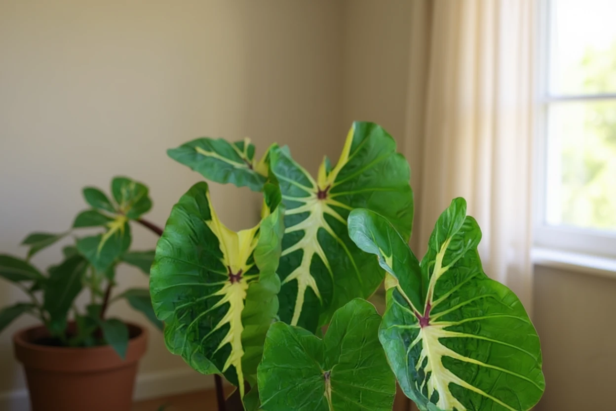 Колоказія Вайт Лава / Colocasia esculenta White Lava