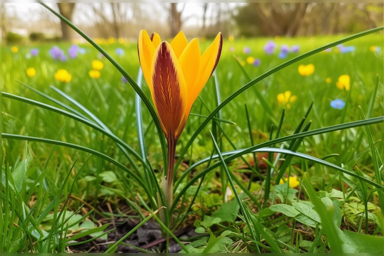 Крокус вузьколистий Клот оф Голд / Crocus susianus Cloth of Gold