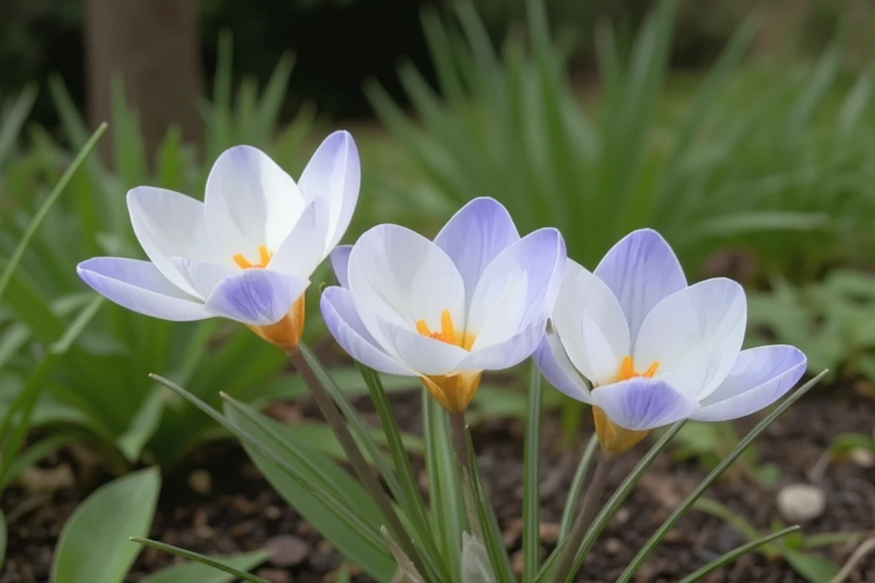 Крокус золотистий Блу Бьорд / Crocus chrysanthus Blue Bird