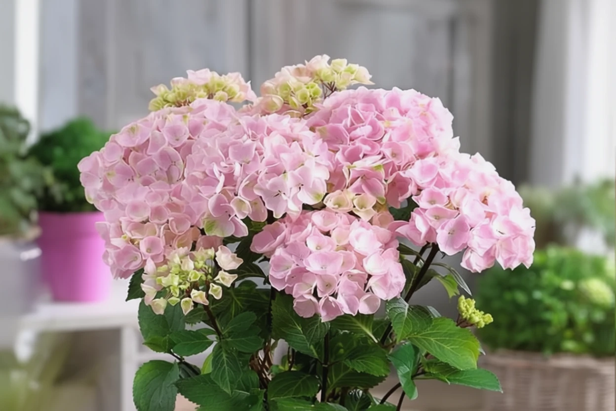 Широколиста гортензія Онікс Фламінго