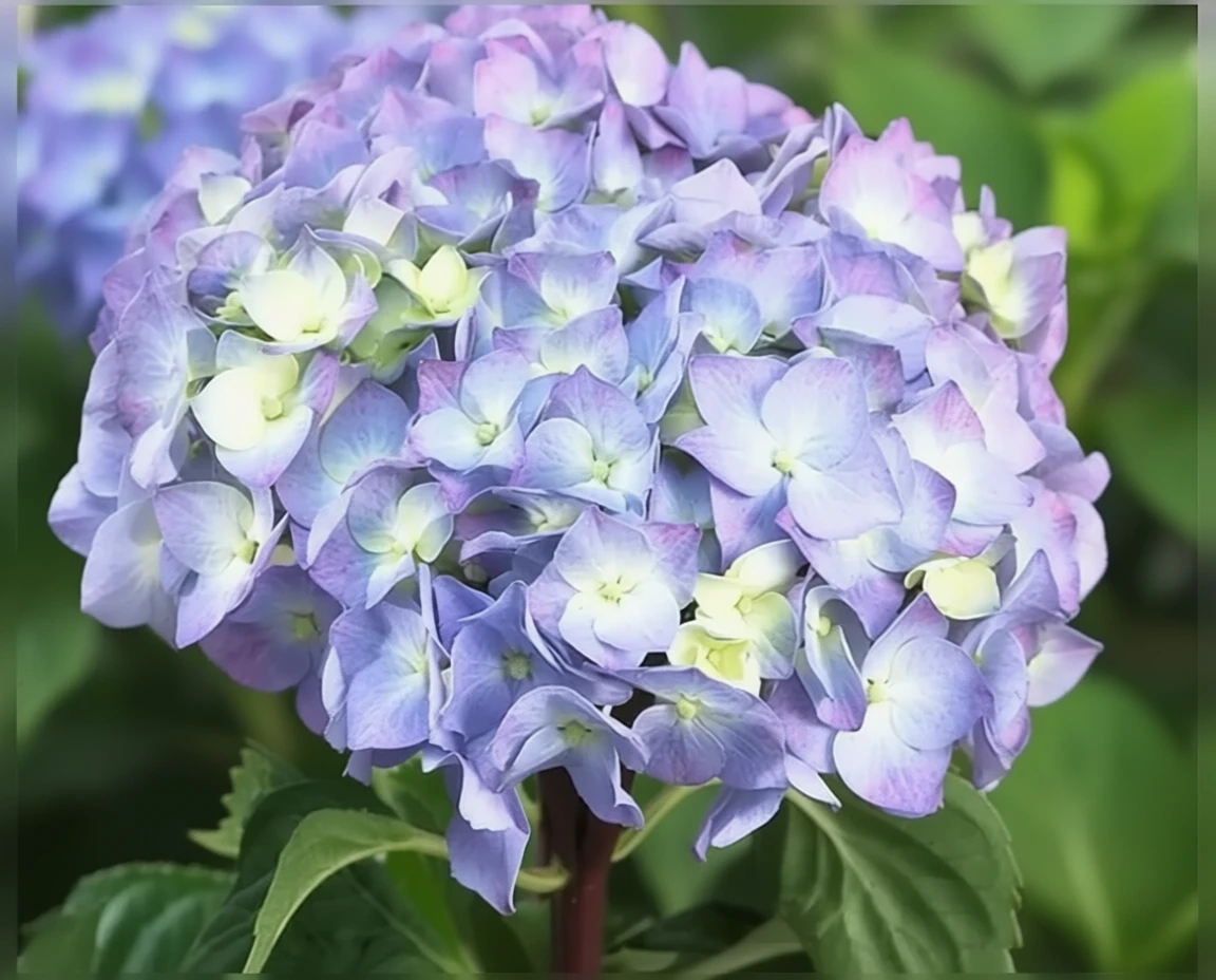 Широколиста гортензія Онікс Пікок / Hydrangea macrophylla Onyx Peacock