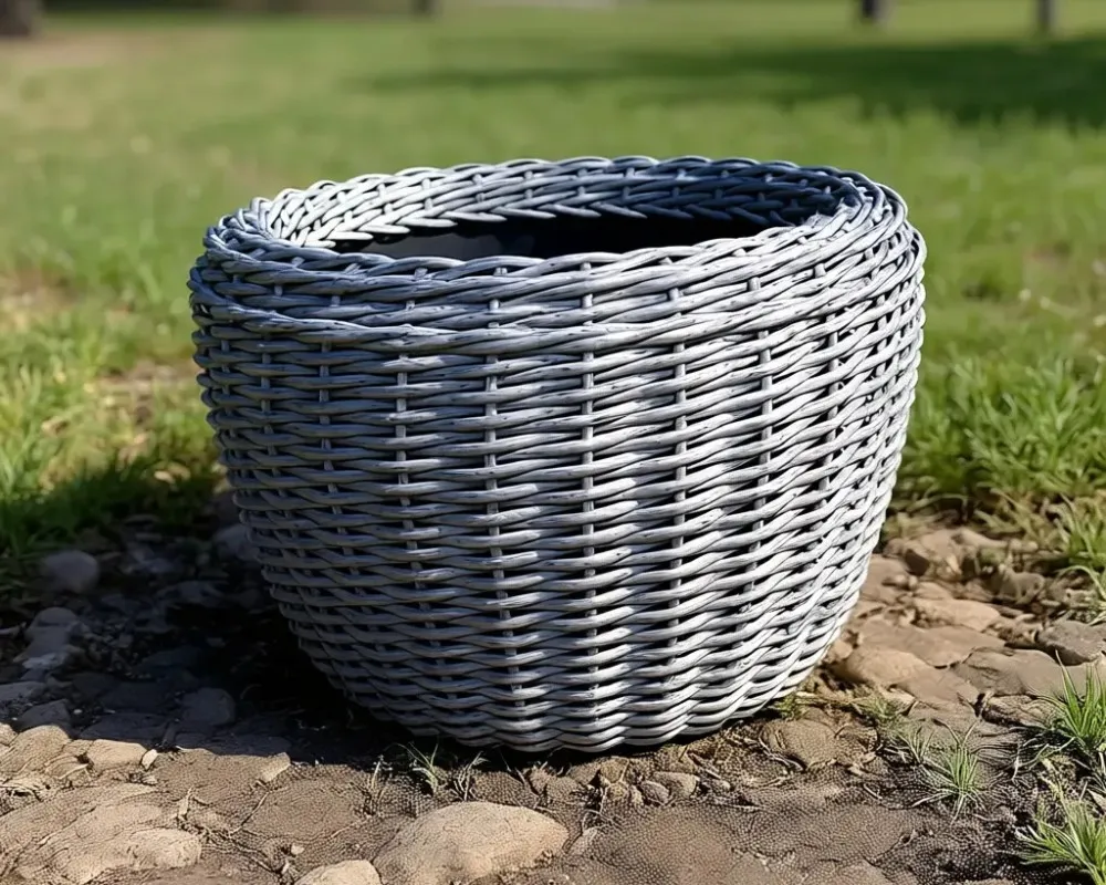 Кашпо з штучного ротанга 16 л (відтінок сірої берези)