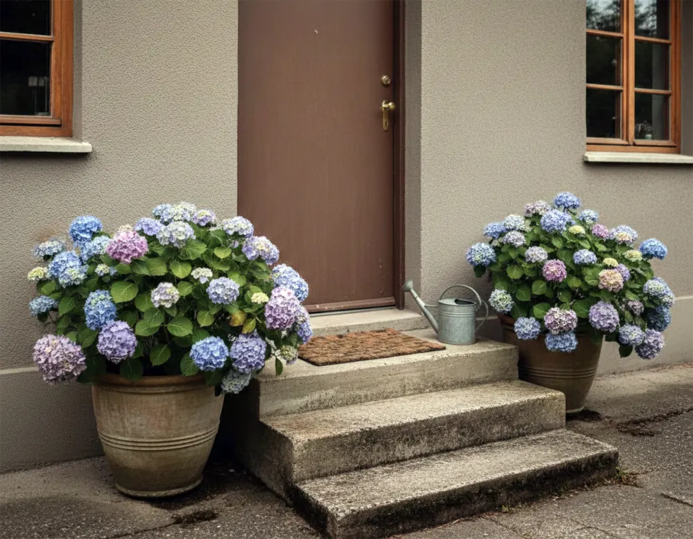 Гортензія в горщиках