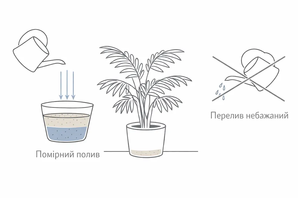 Хамедорея полив