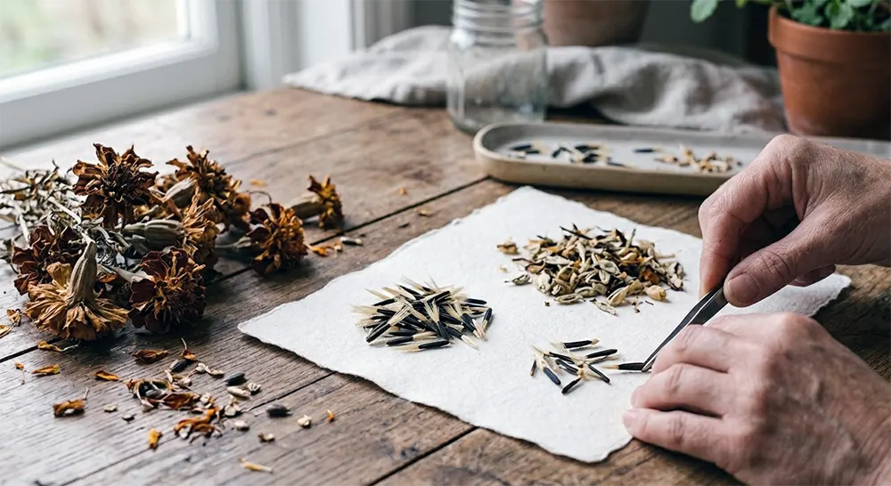 Перевірка якості насіння чорнобривців перед посівом