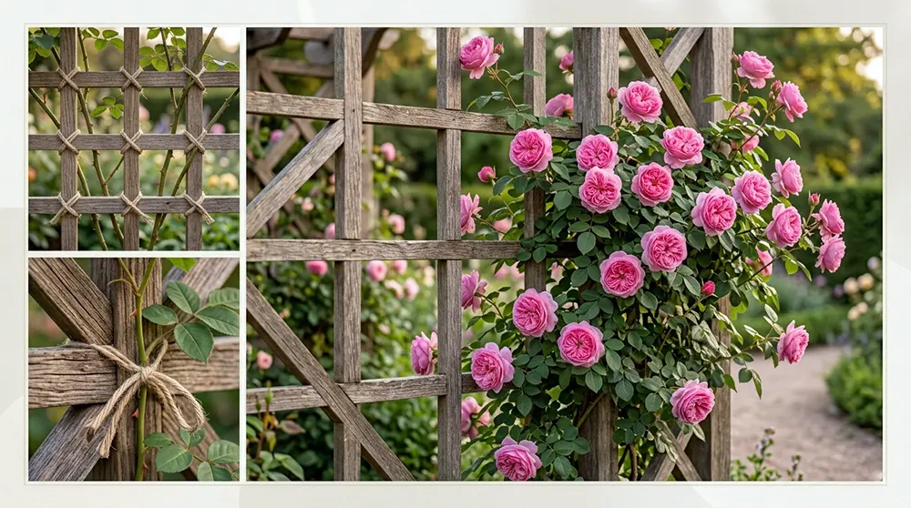 Плетиста троянда на решітці або шпалері