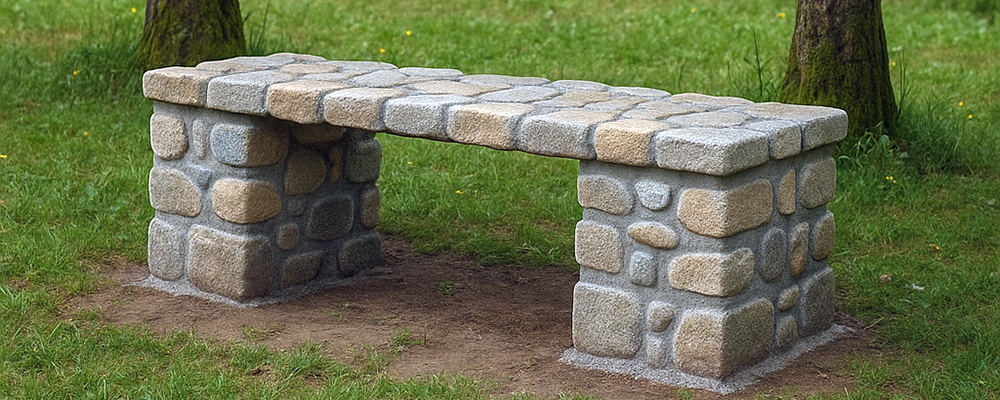 Кам’яна лавка в природному стилі