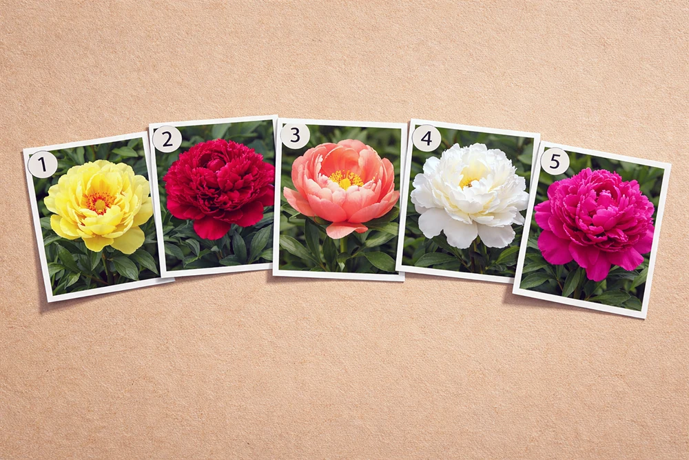 ТОП-5 сортів півоній: Bartzella, Red Charm, Coral Charm, Duchesse de Nemours, Karl Rosenfield