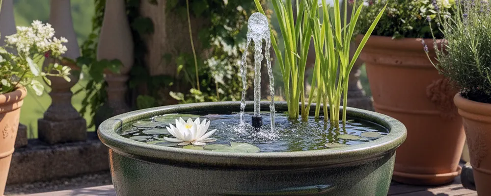 Як створити міні-ставок у вазоні з фонтаном
