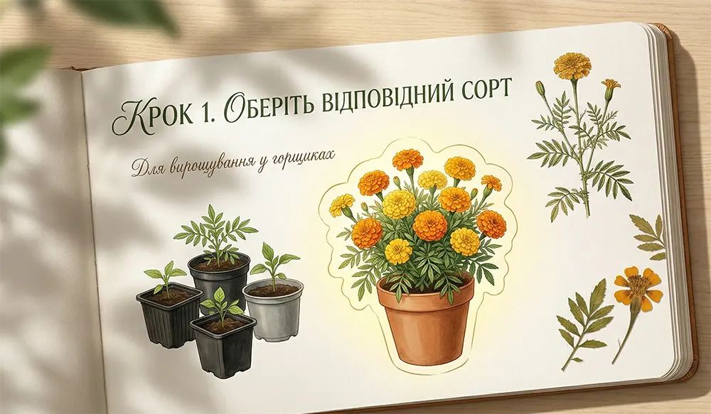 Вибір компактного сорту чорнобривців для вирощування в горщику