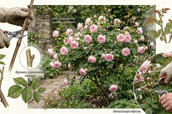 Обрізка кущових троянд