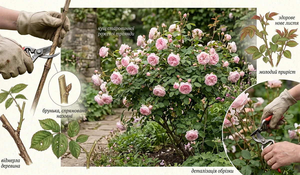 Обрізка кущових троянд